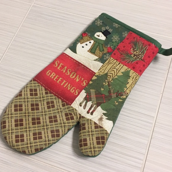 Seasons Greetings - Holiday Oven Mit - Picture 1 of 8